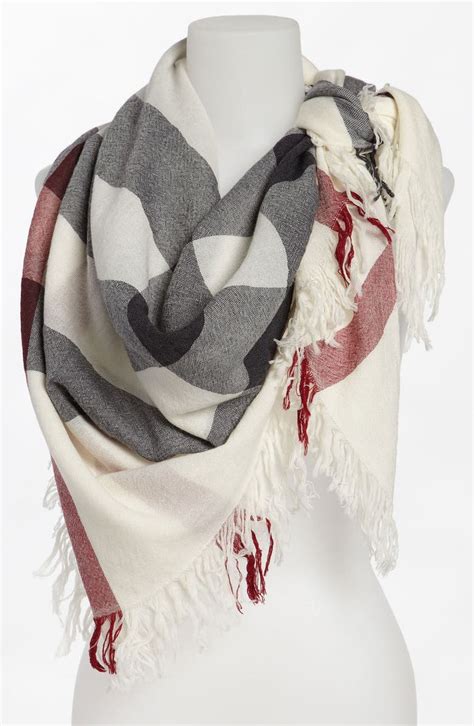 burberry ivory check merino wool square scarf|Check Wool Scarf in Stone .